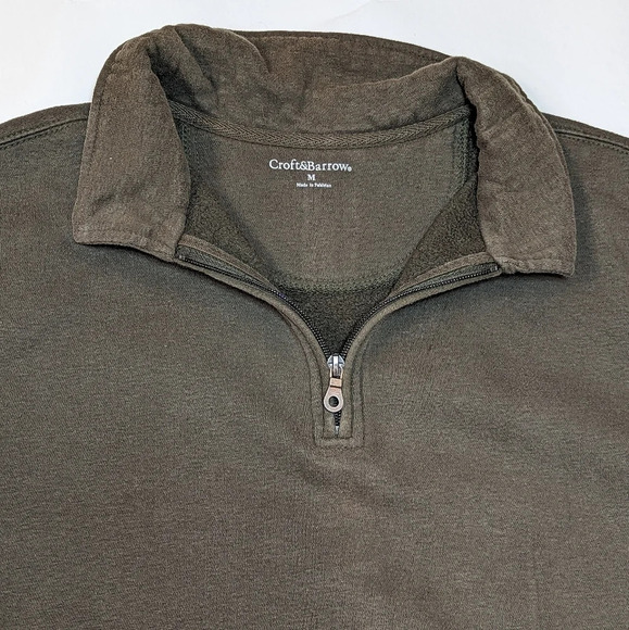 Men's Croft & Barrow® Easy-Care  Extra Soft Quarter-Zip Fleece Pullover M Green - Picture 4 of 8